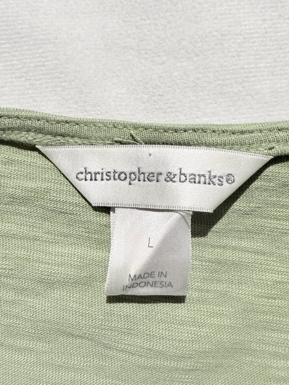 Christopher & Banks Womens Shirt Large Sage Green Cotton Lace - Picture 7 of 8